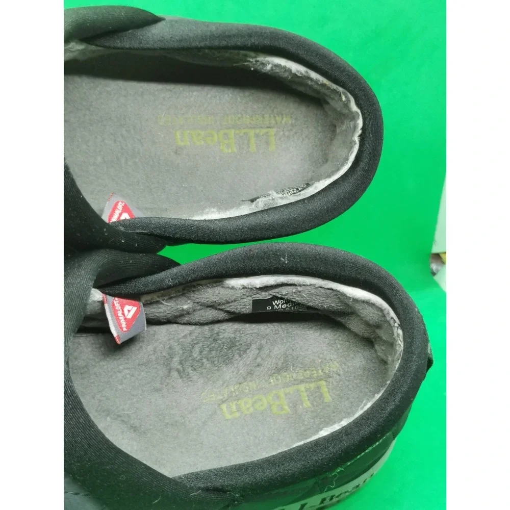 LL Bean Ultralight PrimaLoft Slip-On Shoes Women's Size 9 M Black Waterproof